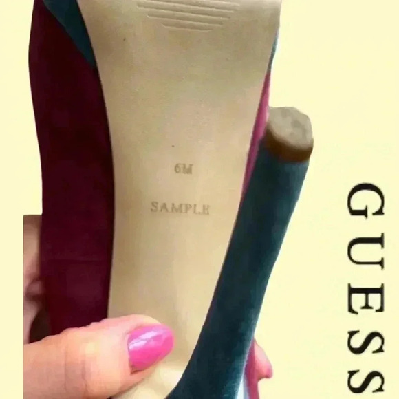 Guess  Colour Block Suede Heels - Picture 9 of 11